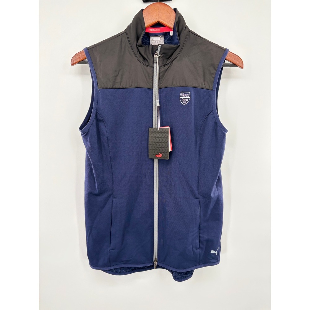 Puma Womens PWRWARM Golf Vest Navy Blue Calabasas Country Club Medium NWT
